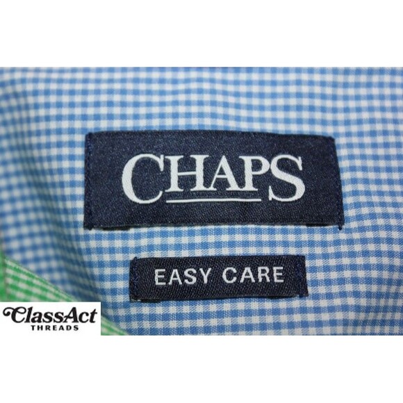 Chaps Ralph Lauren Multi Color Checked Patchwork Button-Down Shirt Sz L - Picture 8 of 9